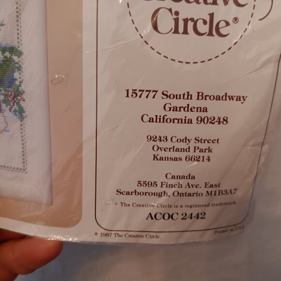 The Creative Circle Vintage Cross Stitch Kit Winter Rabbits Bunny Snow country - Picture 2 of 4